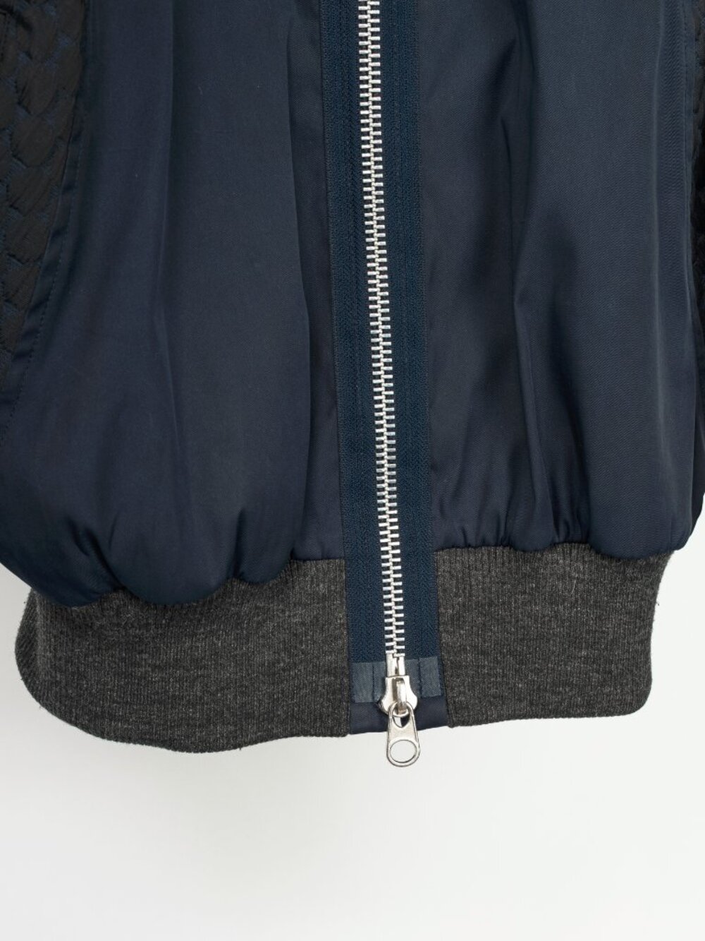 Y-3 AW14 Runway Navy & Black Mixed-Media Bomber Jacket - Picture 8 of 13